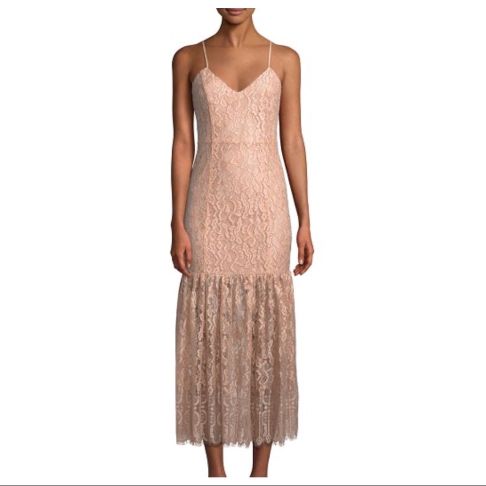 NBD LACE FLARE HEM MIDI SLIP DRESS - Picture 6 of 7